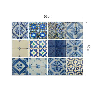 Plaque verre pour poêle rectangulaire Motifs de carreaux de céramique