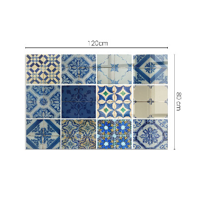 Plaque verre pour poêle rectangulaire Motifs de carreaux de céramique