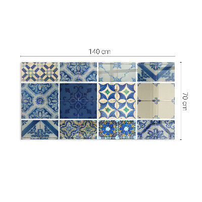 Plaque verre pour poêle rectangulaire Motifs de carreaux de céramique