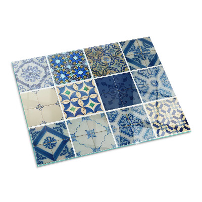 Plaque verre pour poêle rectangulaire Motifs de carreaux de céramique