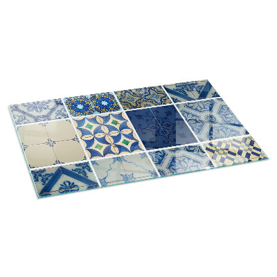 Plaque verre pour poêle rectangulaire Motifs de carreaux de céramique