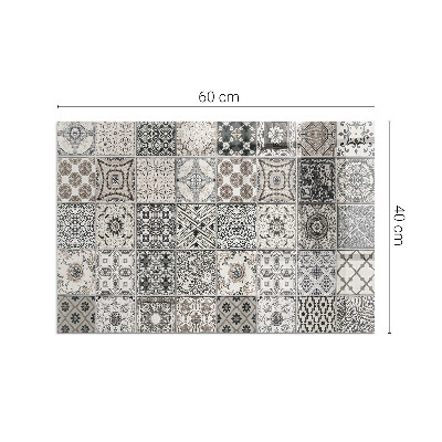 Plaque de sol en verre pour poêle rectangulaire Motifs de carreaux décoratifs