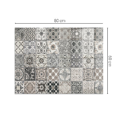 Plaque de sol en verre pour poêle rectangulaire Motifs de carreaux décoratifs