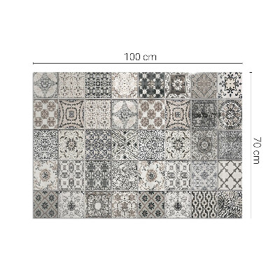 Plaque de sol en verre pour poêle rectangulaire Motifs de carreaux décoratifs
