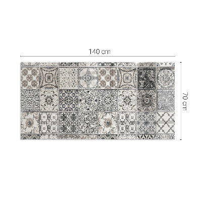 Plaque de sol en verre pour poêle rectangulaire Motifs de carreaux décoratifs