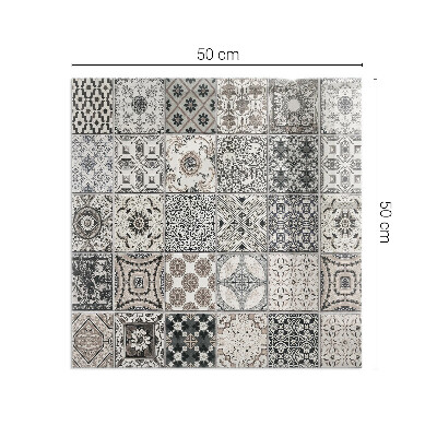 Plaque de sol en verre pour poêle rectangulaire Motifs de carreaux décoratifs