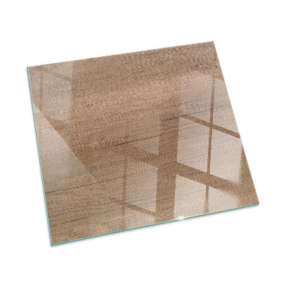 Plaque de sol en verre pour poêle rectangulaire Motif bois naturel