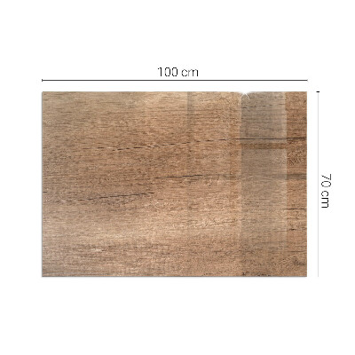 Plaque de sol en verre pour poêle rectangulaire Motif bois naturel