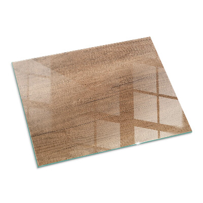 Plaque de sol en verre pour poêle rectangulaire Motif bois naturel
