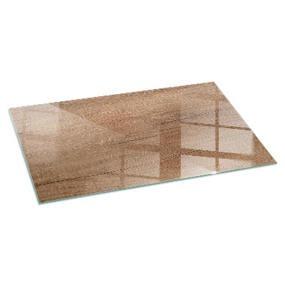 Plaque de sol en verre pour poêle rectangulaire Motif bois naturel
