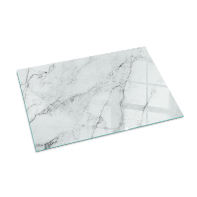 Plaque verre pour poêle rectangulaire Motif de marbre veiné