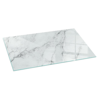 Plaque verre pour poêle rectangulaire Motif de marbre veiné