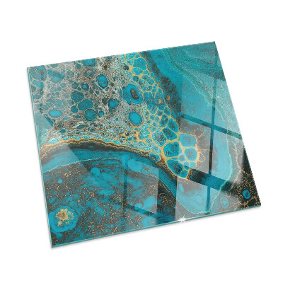Plaque verre pour poêle rectangulaire Motif organique abstrait
