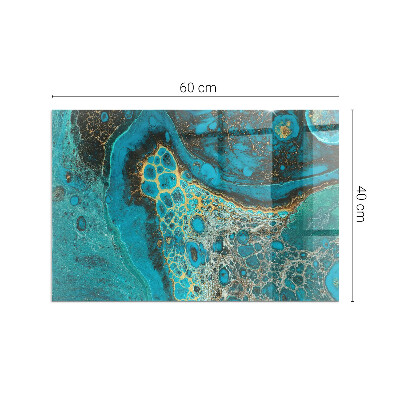 Plaque verre pour poêle rectangulaire Motif organique abstrait