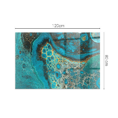 Plaque verre pour poêle rectangulaire Motif organique abstrait