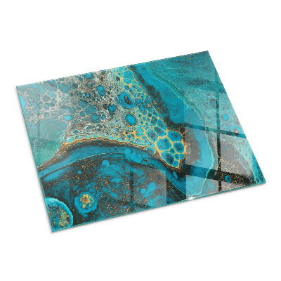 Plaque verre pour poêle rectangulaire Motif organique abstrait