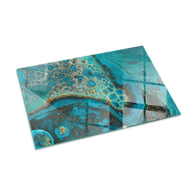 Plaque verre pour poêle rectangulaire Motif organique abstrait