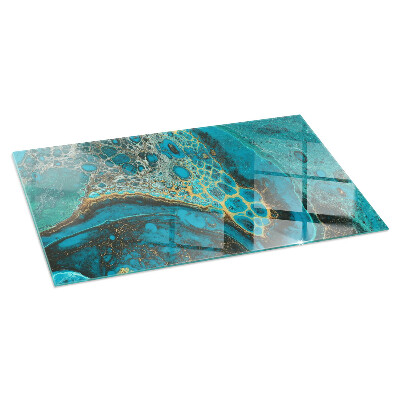 Plaque verre pour poêle rectangulaire Motif organique abstrait