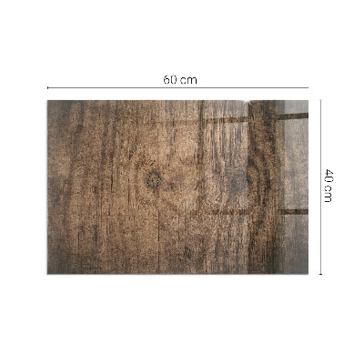 Plaque verre pour poêle rectangulaire Motif bois naturel