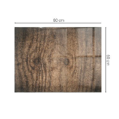 Plaque verre pour poêle rectangulaire Motif bois naturel