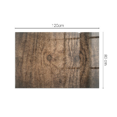 Plaque verre pour poêle rectangulaire Motif bois naturel