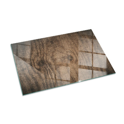 Plaque verre pour poêle rectangulaire Motif bois naturel