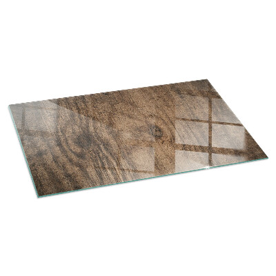 Plaque verre pour poêle rectangulaire Motif bois naturel
