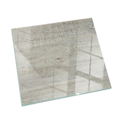 Plaque de sol en verre pour poêle rectangulaire Texture bois clair