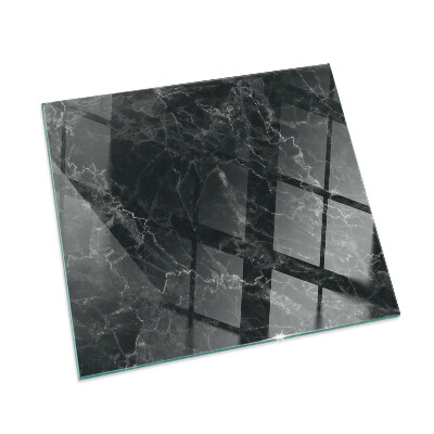 Plaque verre pour poêle rectangulaire Motif de marbre élégant