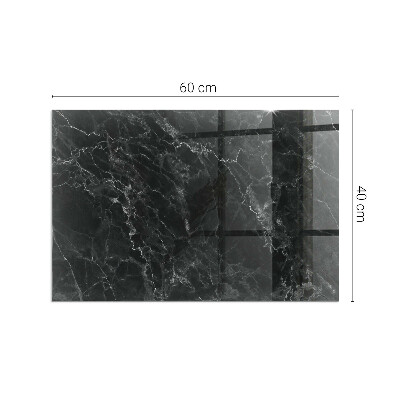 Plaque verre pour poêle rectangulaire Motif de marbre élégant