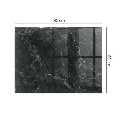 Plaque verre pour poêle rectangulaire Motif de marbre élégant