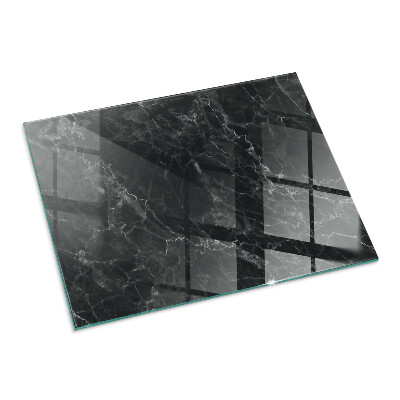 Plaque verre pour poêle rectangulaire Motif de marbre élégant