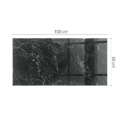 Plaque verre pour poêle rectangulaire Motif de marbre élégant