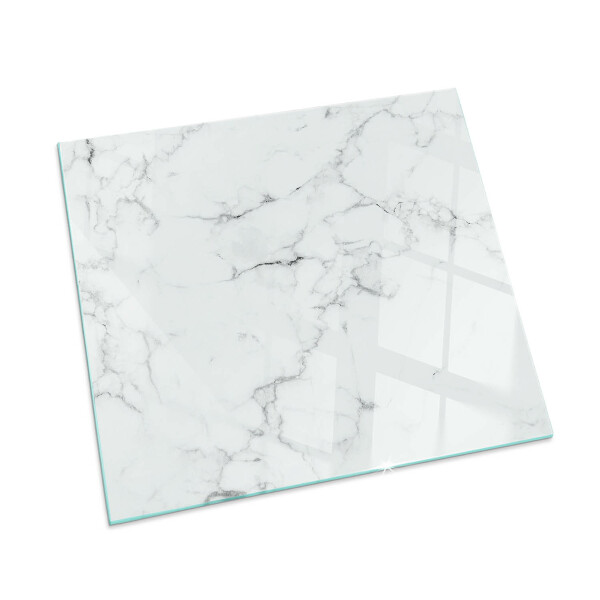 Plaque verre pour poêle rectangulaire Motif de marbre veiné