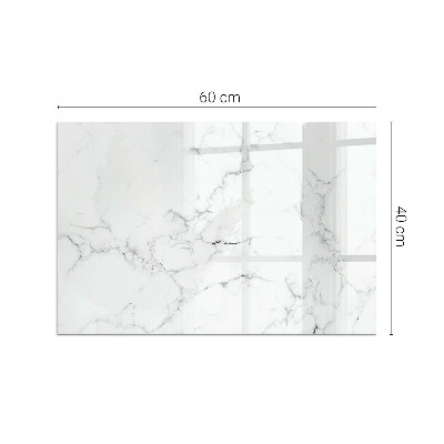 Plaque verre pour poêle rectangulaire Motif de marbre veiné