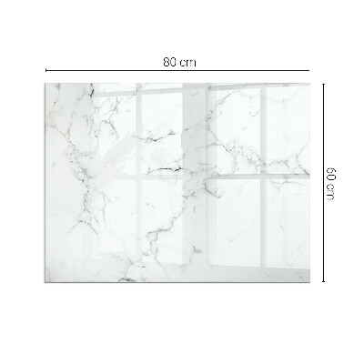 Plaque verre pour poêle rectangulaire Motif de marbre veiné