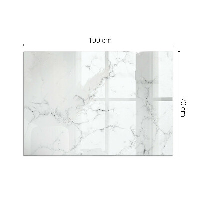 Plaque verre pour poêle rectangulaire Motif de marbre veiné