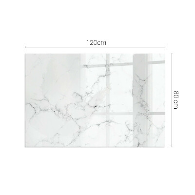 Plaque verre pour poêle rectangulaire Motif de marbre veiné