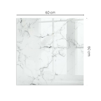 Plaque verre pour poêle rectangulaire Motif de marbre veiné