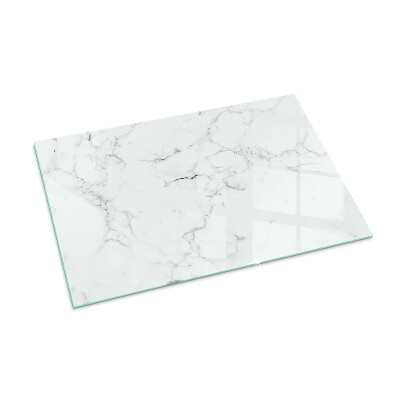 Plaque verre pour poêle rectangulaire Motif de marbre veiné