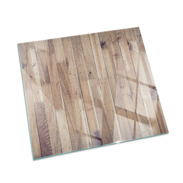 Plaque verre pour poêle rectangulaire Planche de bois dans la disposition