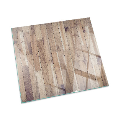 Plaque verre pour poêle rectangulaire Planche de bois dans la disposition