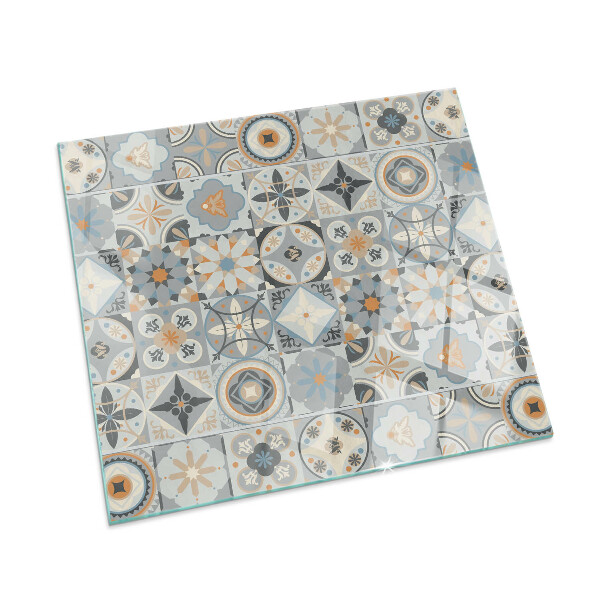 Plaque de sol en verre pour poêle rectangulaire Motifs de mosaïque dans les carreaux