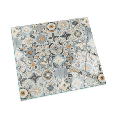 Plaque de sol en verre pour poêle rectangulaire Motifs de mosaïque dans les carreaux