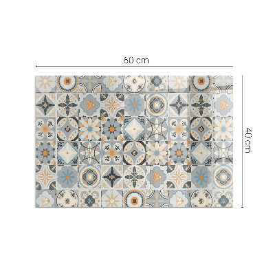 Plaque de sol en verre pour poêle rectangulaire Motifs de mosaïque dans les carreaux