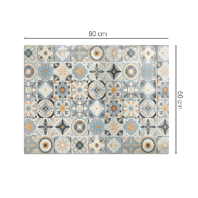 Plaque de sol en verre pour poêle rectangulaire Motifs de mosaïque dans les carreaux