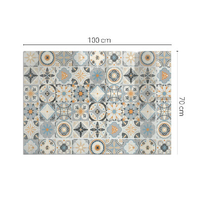 Plaque de sol en verre pour poêle rectangulaire Motifs de mosaïque dans les carreaux