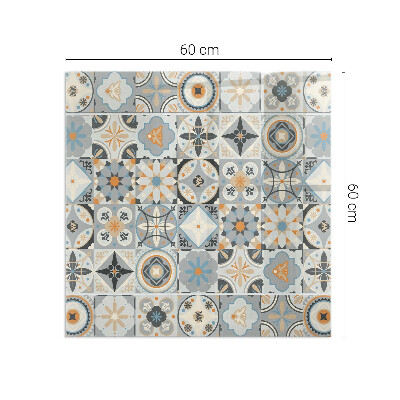 Plaque de sol en verre pour poêle rectangulaire Motifs de mosaïque dans les carreaux