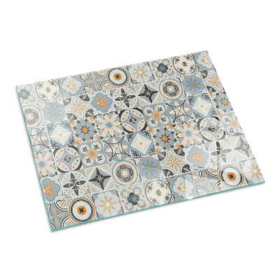 Plaque de sol en verre pour poêle rectangulaire Motifs de mosaïque dans les carreaux
