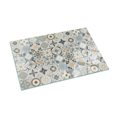 Plaque de sol en verre pour poêle rectangulaire Motifs de mosaïque dans les carreaux